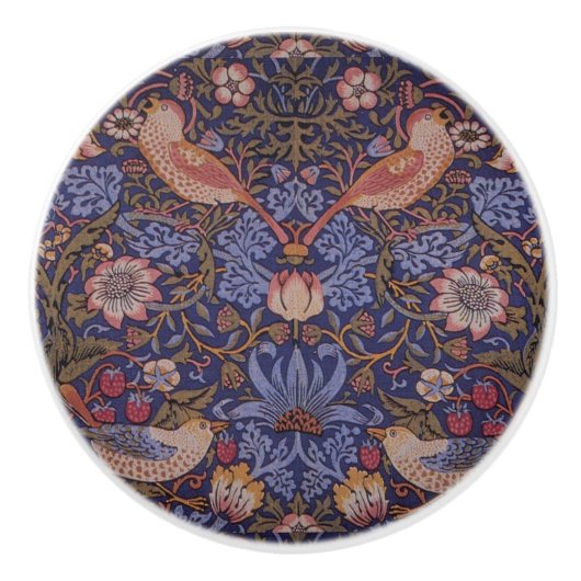  William Morris Strawberry Thief Keramische Knop (Voorkant)