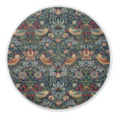  William Morris Strawberry Thief Keramische Knop (Voorkant)