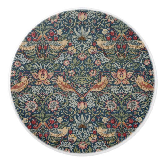  William Morris Strawberry Thief Keramische Knop (Voorkant)