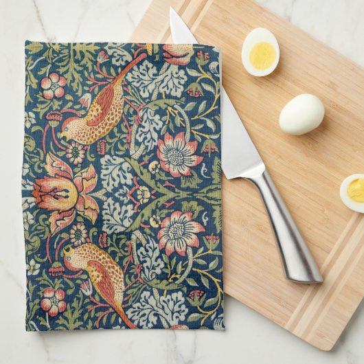 William Morris Strawberry Thief keukendoek Theedoek (Quarter Fold)