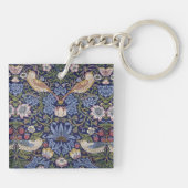 William Morris - Strawberry Thief Keyring Sleutelh Sleutelhanger (Achterkant)