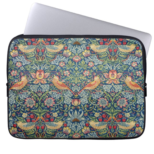 William Morris - Strawberry Thief Laptop Sleeve (Voorkant)