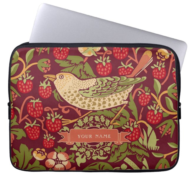 William Morris Strawberry Thief Laptop Sleeve (Voorkant)