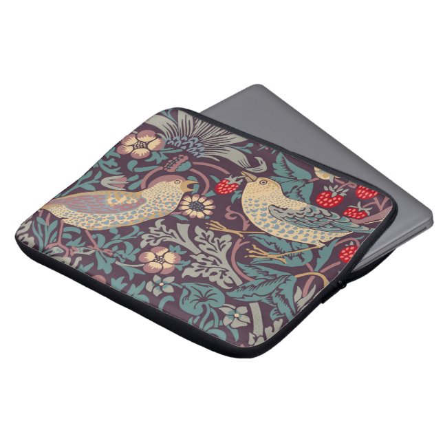 William Morris Strawberry Thief Laptop Sleeve (Voorkant top)