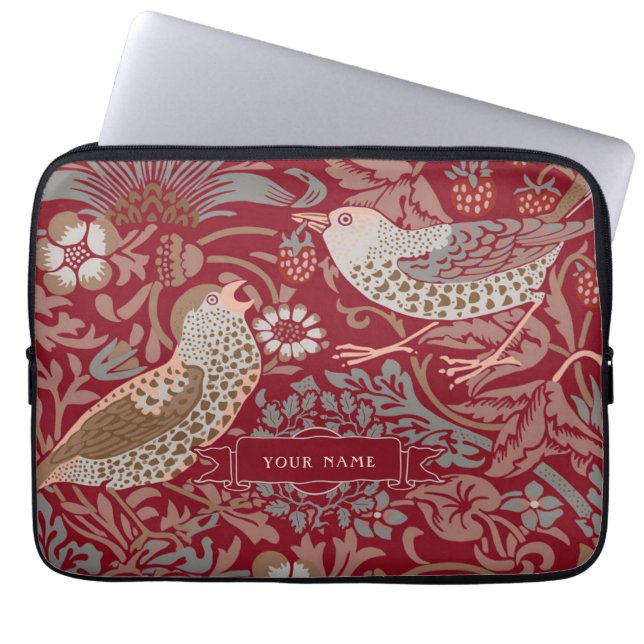 William Morris Strawberry Thief Laptop Sleeve (Voorkant)
