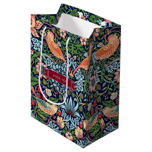 William Morris Strawberry Thief Medium Gift Bag Medium Cadeauzakje (Voorkant Gekanteld)