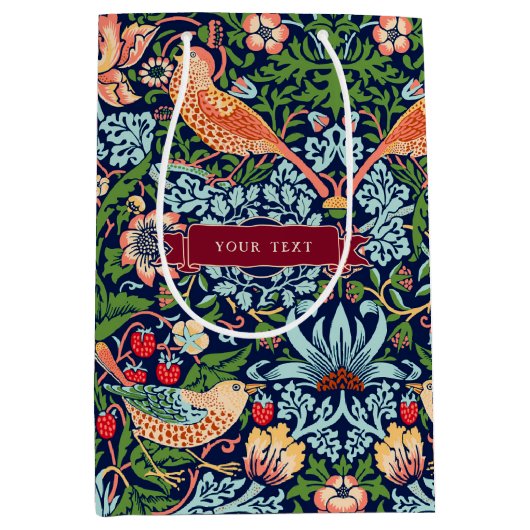 William Morris Strawberry Thief Medium Gift Bag Medium Cadeauzakje (Voorkant)