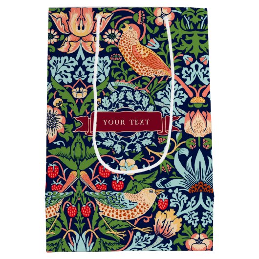 William Morris Strawberry Thief Medium Gift Bag Medium Cadeauzakje (Achterkant)