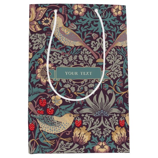 William Morris Strawberry Thief Medium Gift Bag Medium Cadeauzakje (Voorkant)