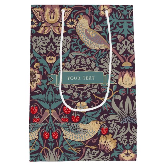 William Morris Strawberry Thief Medium Gift Bag Medium Cadeauzakje (Achterkant)