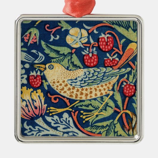 William Morris - Strawberry Thief Metalen Ornament (Voorkant)