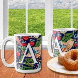 William Morris 'Strawberry Thief' Monogram Koffiemok