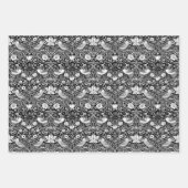 William Morris Strawberry Thief, Multi Blauw Zwart Inpakpapier Vel (Voorkant 3)