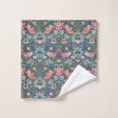 William Morris Strawberry Thief Navy Koraal Bad Handdoek (Wasdoekje)