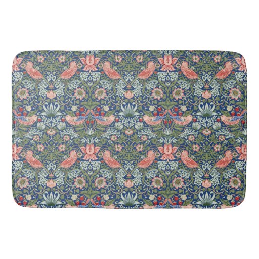 William Morris Strawberry Thief Navy Koraal Badmat (Voorkant)