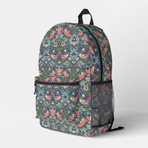 William Morris Strawberry Thief Navy Koraal Bedrukte Rugzak