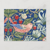 William Morris Strawberry Thief Navy Koraal Briefkaart (Voorkant)