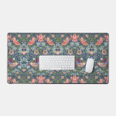 William Morris Strawberry Thief Navy Koraal Bureaumat (Keyboard & Muis)