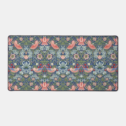 William Morris Strawberry Thief Navy Koraal Bureaumat (Voorkant)