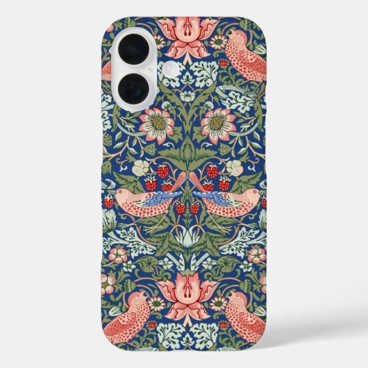 William Morris Strawberry Thief Navy Koraal Case-Mate iPhone Case (Achterkant)