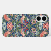 William Morris Strawberry Thief Navy Koraal Case-Mate iPhone Case (Achterkant (horizontaal))