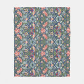 William Morris Strawberry Thief Navy Koraal Fleece Deken (Voorkant)