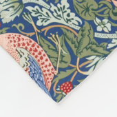 William Morris Strawberry Thief Navy Koraal Fleece Deken (Hoek)