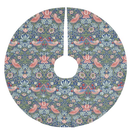 William Morris Strawberry Thief Navy Koraal Kerstboom Rok (Voorkant)