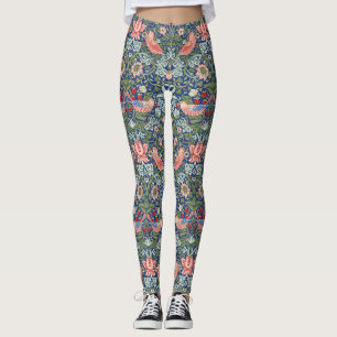 William Morris Strawberry Thief Navy Koraal Leggings