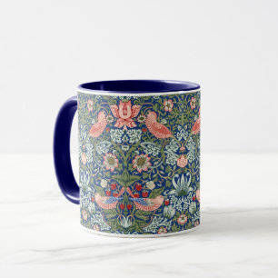 William Morris Strawberry Thief Navy Koraal Mok