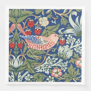 William Morris Strawberry Thief Navy Koraal Servet