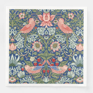 William Morris Strawberry Thief Navy Koraal Servet