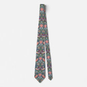 William Morris Strawberry Thief Navy Koraal Stropdas (Voorkant)