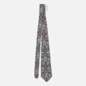 William Morris Strawberry Thief Navy Koraal Stropdas (Achterkant)