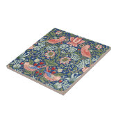 William Morris Strawberry Thief Navy Koraal Tegeltje (Zijkant)