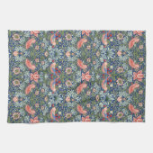 William Morris Strawberry Thief Navy Koraal Theedoek (Horizontaal)