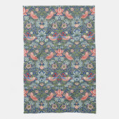 William Morris Strawberry Thief Navy Koraal Theedoek (Verticaal)
