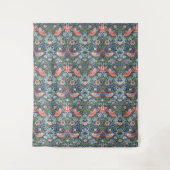 William Morris Strawberry Thief Navy Koraal Wandkleed (Voorkant)