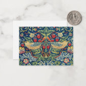 William Morris - Strawberry Thief Notitiekaartje (Voorkant / Achterkant in situ)