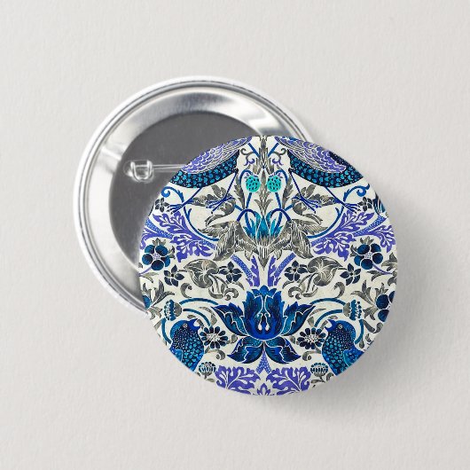 William Morris Strawberry Thief - Omgekeerd Ronde Button 5,7 Cm (Voorkant /achterkant)