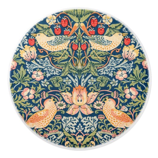 William Morris Strawberry Thief ontwerpknop Keramische Knop (Voorkant)