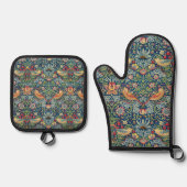 William Morris - Strawberry Thief Ovenwant & Pannenlap Set (Voorkant)