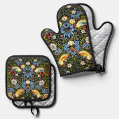 William Morris - Strawberry Thief Ovenwant & Pannenlap Set (Voorkant / Achterkant)