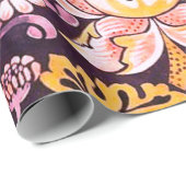 William Morris Strawberry Thief Paarse Versie Cadeaupapier (Rol Hoek)