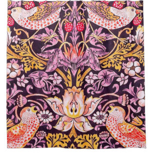 William Morris Strawberry Thief Paarse Versie Douchegordijn