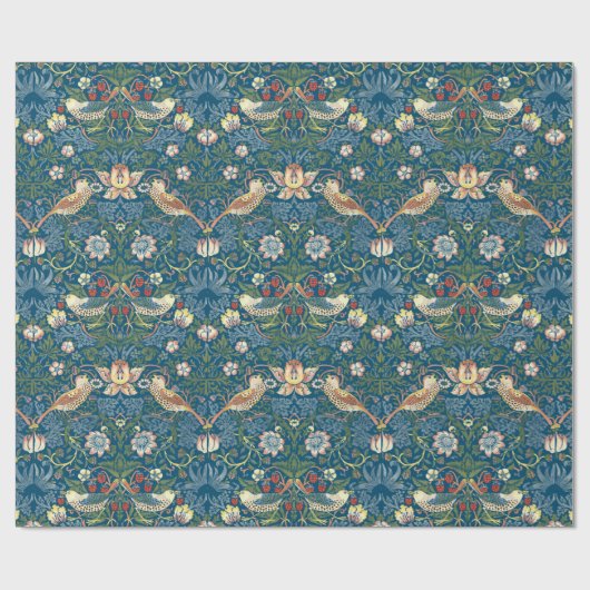 William Morris  Strawberry Thief Pattern Cadeaupapier (Vlak)