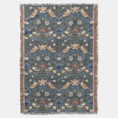 William Morris  Strawberry Thief Pattern Deken (Voorkant Verticaal)
