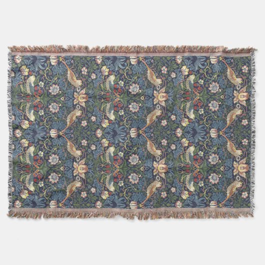 William Morris  Strawberry Thief Pattern Deken (Voorkant)