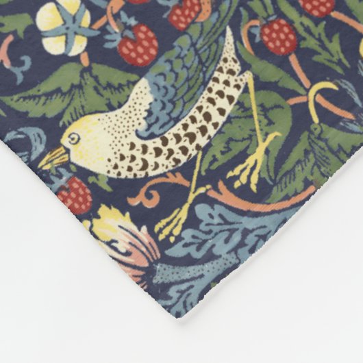 William Morris  Strawberry Thief Pattern Fleece Deken (Hoek)