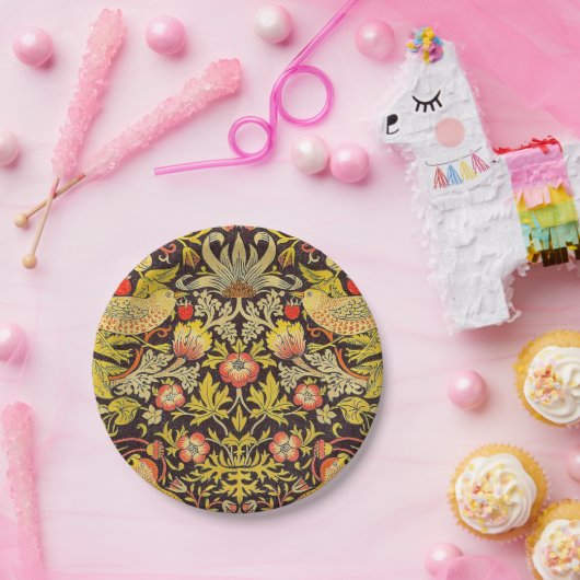 William Morris Strawberry Thief Pattern Papieren Bordje (Feest)